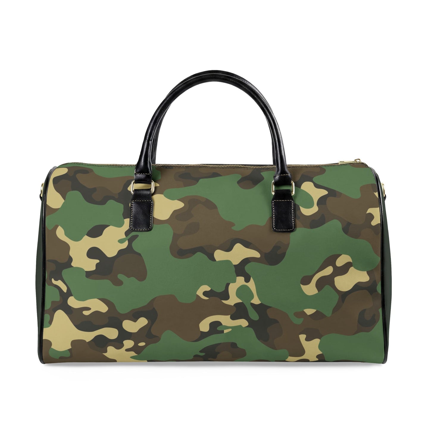 Camo Faux Leather Travel Bag — Personalized 'FAIYAZ Studios' Duffel