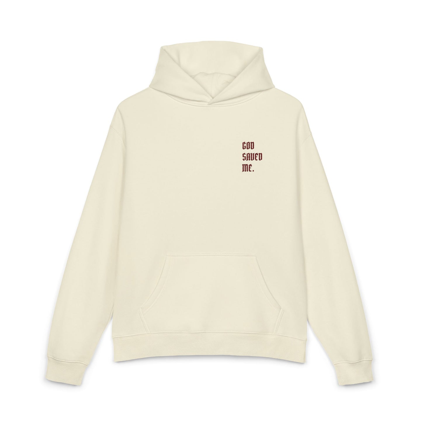 Relaxed Hoodie — Minimal Black Hoodie with Small Red 'Good Vibes Only' Chest Text