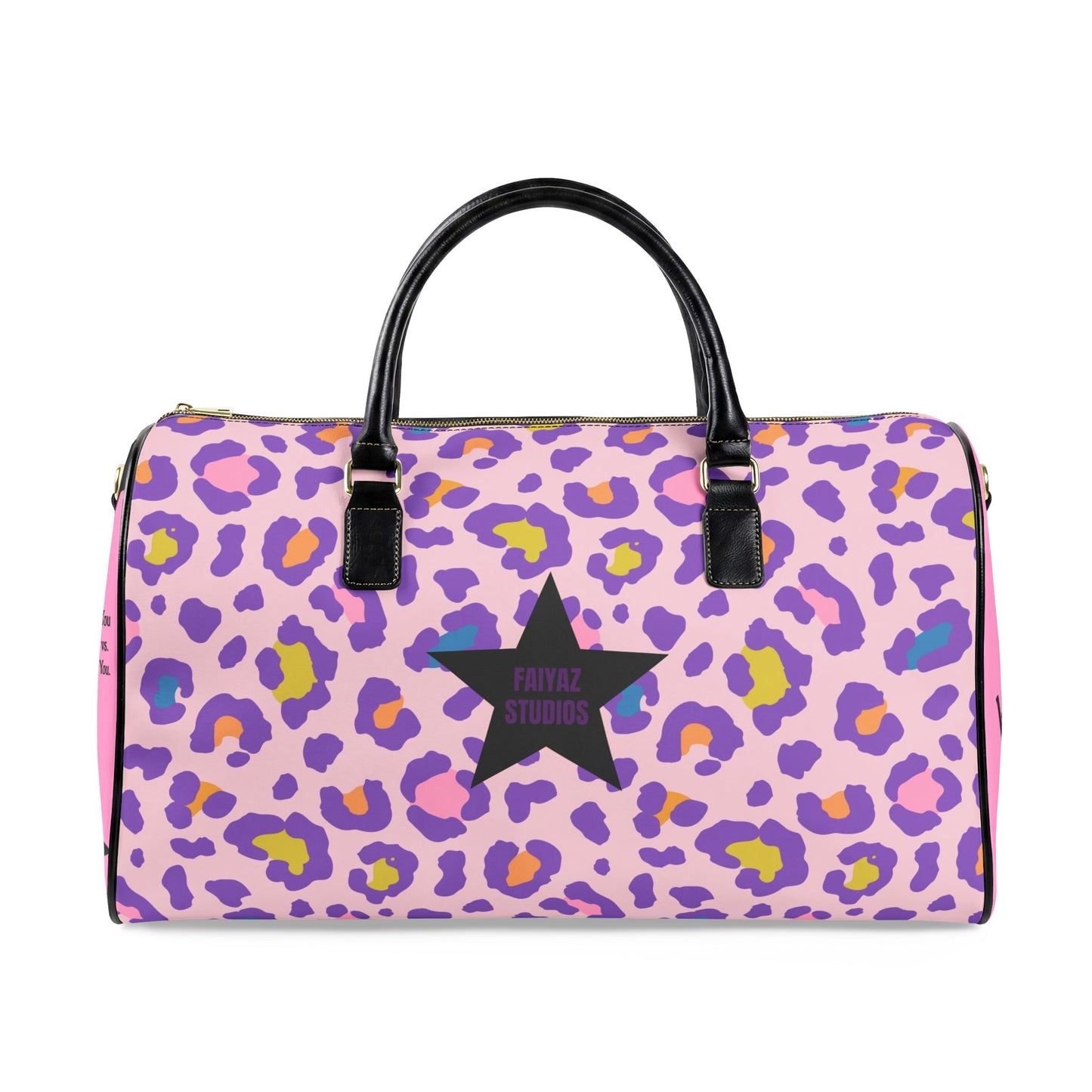 Pink Cheetah Studio Leather Duffle