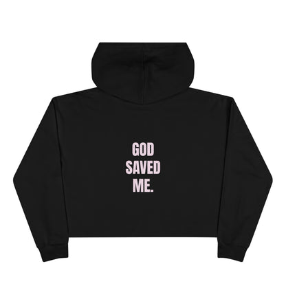 God Saved Me. Cropped Hoodie — Minimalist Faith-Inspired Crop Sweatshirt