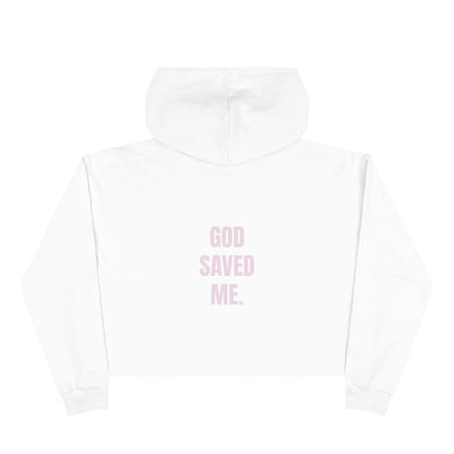 God Saved Me. Cropped Hoodie — Minimalist Faith-Inspired Crop Sweatshirt