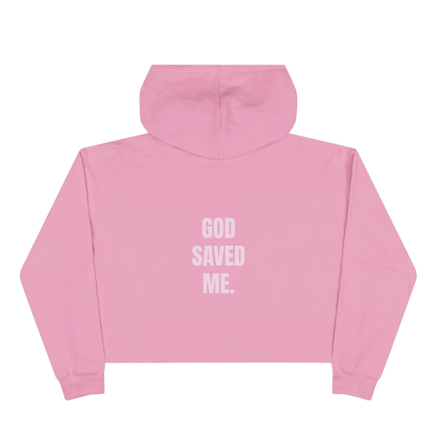 God Saved Me. Cropped Hoodie — Minimalist Faith-Inspired Crop Sweatshirt