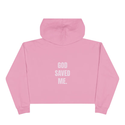 God Saved Me. Cropped Hoodie — Minimalist Faith-Inspired Crop Sweatshirt