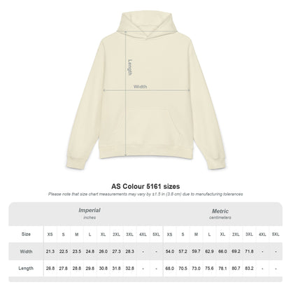 Relaxed Hoodie — Minimal Black Hoodie with Small Red 'Good Vibes Only' Chest Text