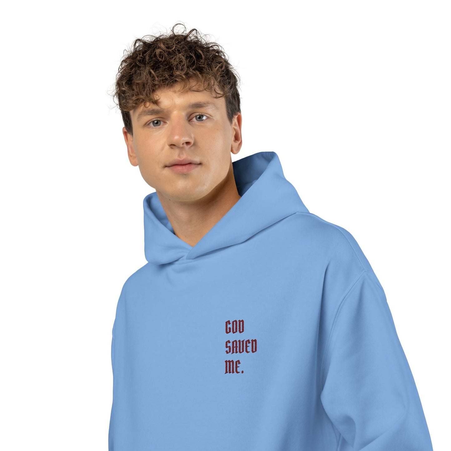 Relaxed Hoodie — Minimal Black Hoodie with Small Red 'Good Vibes Only' Chest Text