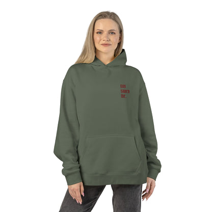 Relaxed Hoodie — Minimal Black Hoodie with Small Red 'Good Vibes Only' Chest Text