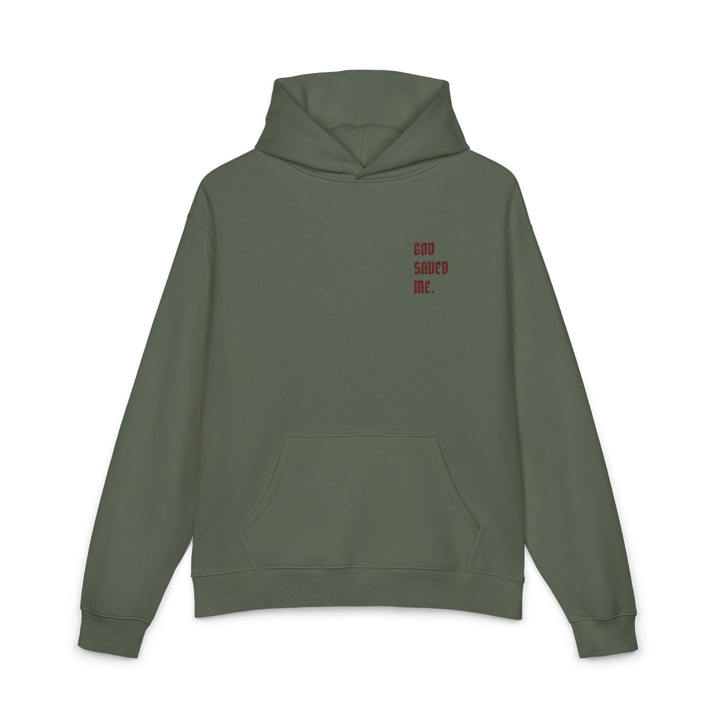 Relaxed Hoodie — Minimal Black Hoodie with Small Red 'Good Vibes Only' Chest Text