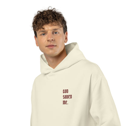 Relaxed Hoodie — Minimal Black Hoodie with Small Red 'Good Vibes Only' Chest Text